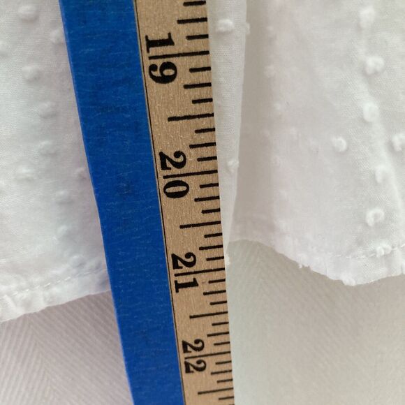 Hanna Andersson Blouse in Swiss Dot White Girls Size 140 (10) Button Up Shirt - Picture 7 of 11